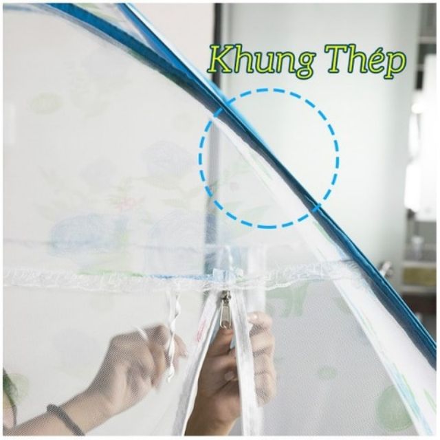 Màn chụp tự bung 2 cửa  mùng chụp xếp gọn 2 cửa  đỉnh rộng nhiều size ( hàng Việt)