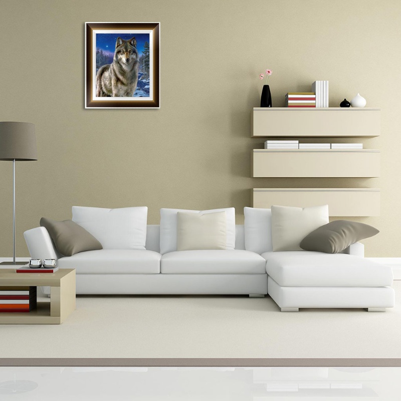 Bộ Tranh Đính Đá 5D Họa Tiết Chó Sói Blala Độc Đáo DIY Dùng Trang Trí Nhà Cửa