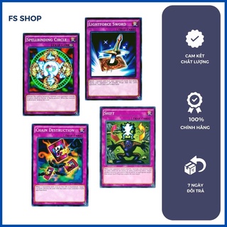 Thẻ bài Yugioh chính hãng combo 4 lá bài cạm bẫy hỗ trợ (Common)