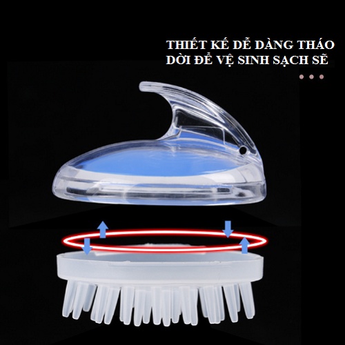 Lược Gội Đầu Massage Gai Silicon Mát Xa Da Đầu, Giảm Rụng Tóc, Kích Thích Mọc Tóc