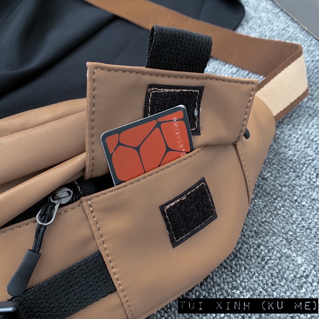 Túi đeo chéo nam nữ unisez túi bao tử chất liệu da trống nước cao cấp thời trang giá rẻ KUME/Store
