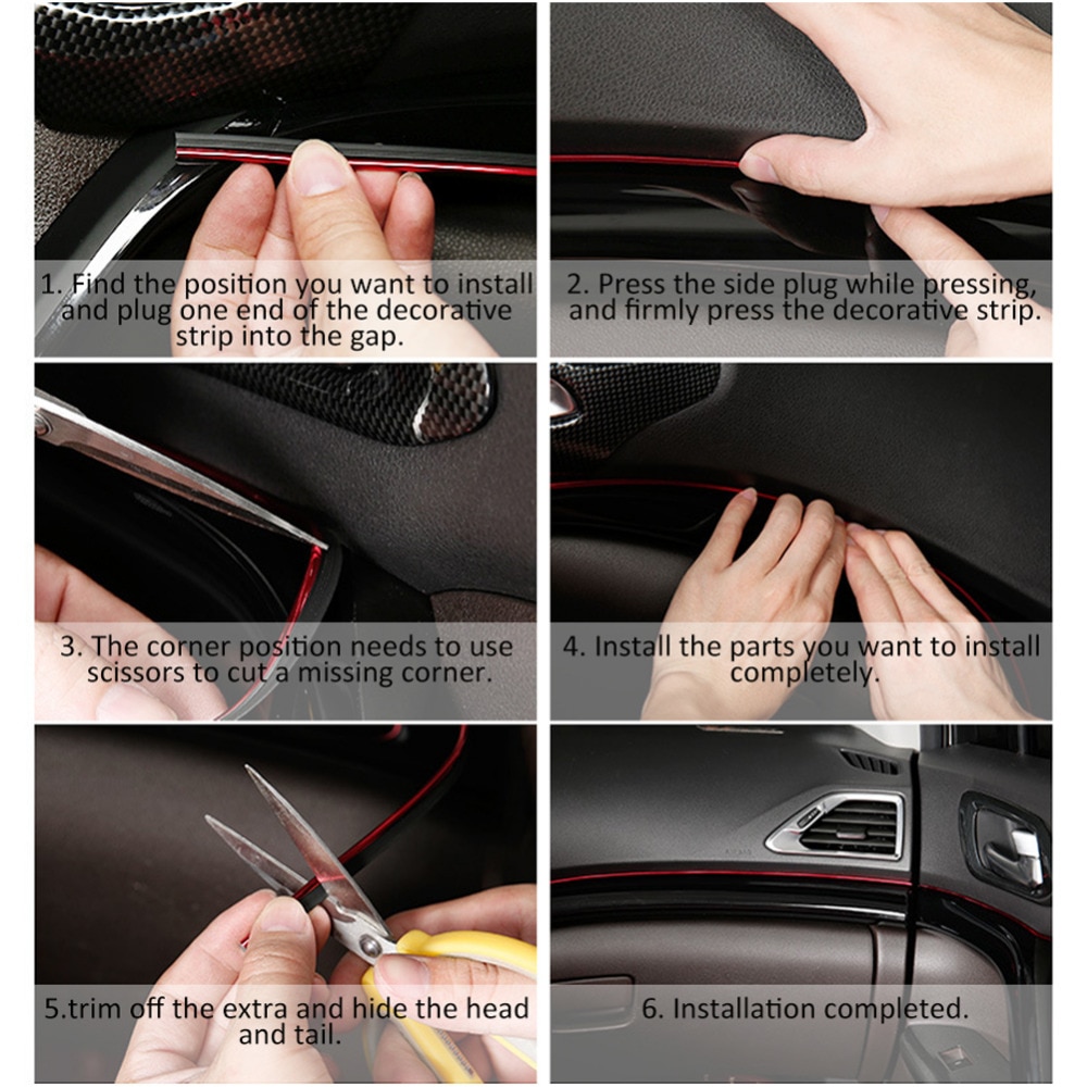 Dây Cao Su Viền Trang Trí Nội Thất Xe Hơi Dài 5M