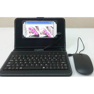 Combo bao da bàn phím kèm chuột + lót chuột cho điện thoại, máy tính bảng từ 4.5-8 inch-giá siêu rẻ