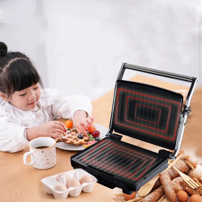 Máy kẹp sandwich, nướng bánh mỳ, làm bánh Sokany công suất 2000w