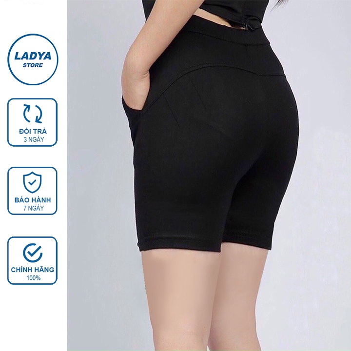 Quần legging đùi nâng mông vải thun dày dặn ôm body LADYA STORE