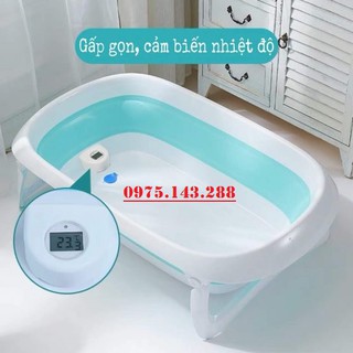 Chậu Tắm Gập Gọn Có Cảm Biến Nhiệt Độ An Toàn Cho Bé
