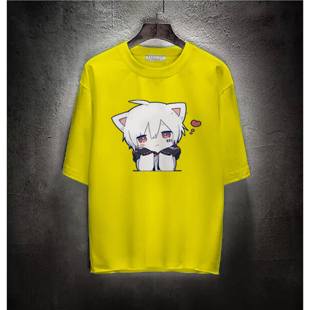 Áo thun Cotton Unisex - Nhân vật Mafumafu - Chibi - Mafumafu thơ thẫn