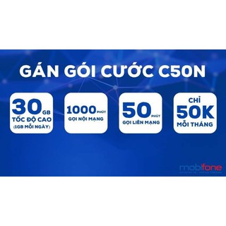 Sim 4g mobifone - gói cước c50n