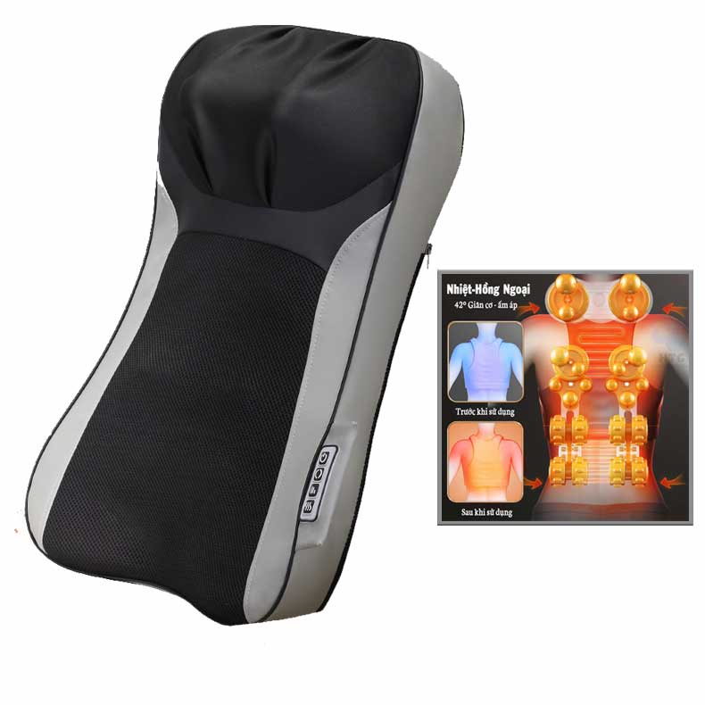 Đệm massage cổ vai eo lưng Leerkang LEK-918-5C chế độ massage 3D, tích hợp nhiệt hồng ngoại, 3 cường độ xoa bóp tùy ý