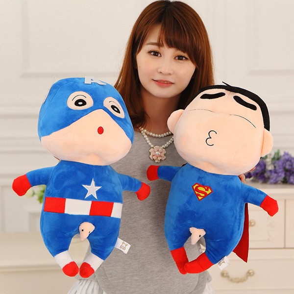 THÚ BÔNG SHIN BATMAN, SHIN SUPERMAN, SHIN CAPTAIN (40 CM)