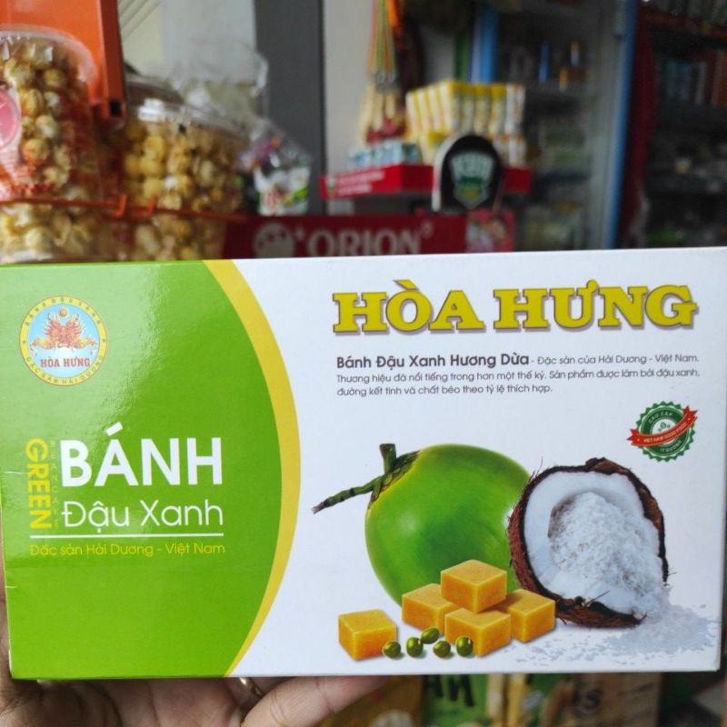 Bánh đậu xanh hương dừa hoà hưng hộp 200g