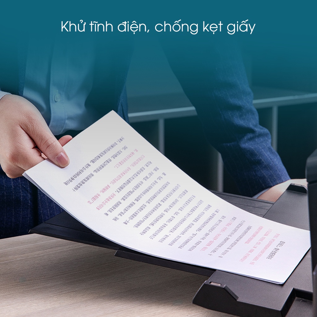 Giấy in A4 cao cấp Deli định lượng 70 gsm W7401 - Tệp 500 tờ, hàng chính hãng chống tích điện, chống lóa - W7401