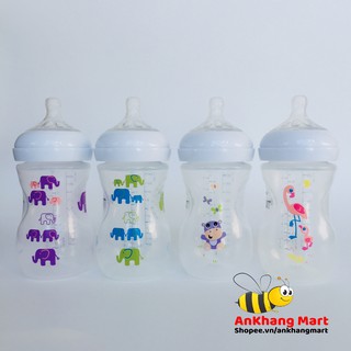 Bình sữa Avent Natural 260ml hoạ tiết (Núm số 2, 1 tháng+)