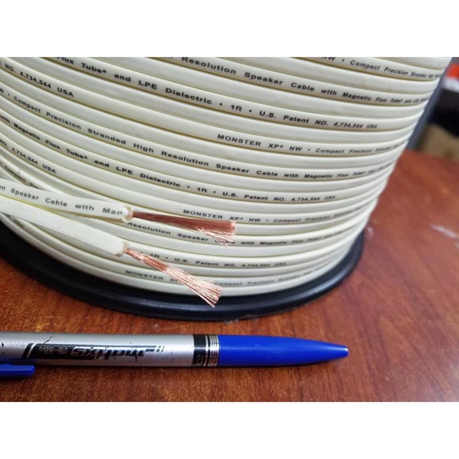 Dây loa Monster XP dài 10mDây màu trắng 2 lõi*1.5mm2 đồng OFC