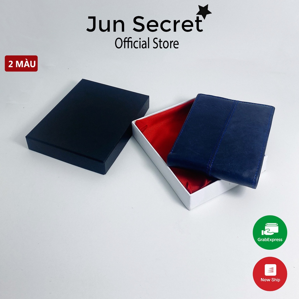 Ví nam da bò thời trang cao cấp kiểu dáng nối ngang thương hiệu Jun Secret NN056 nhiều màu sắc