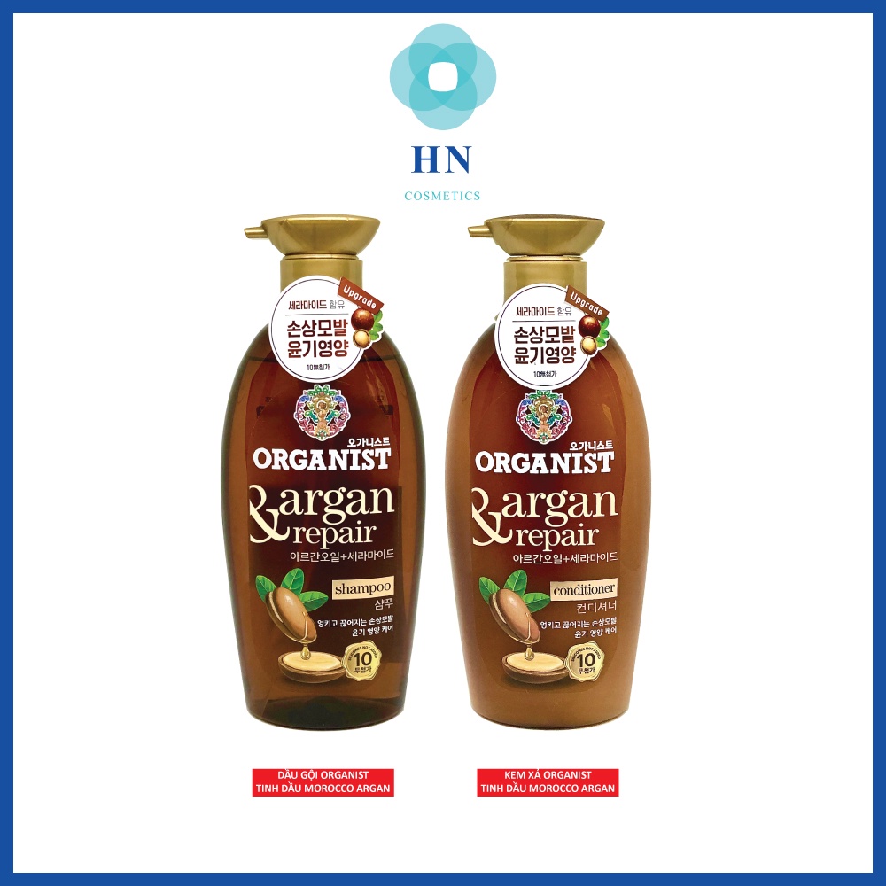 Combo Dầu gội kem xả nuôi dưỡng tóc Hàn Quốc Organist Tinh Dầu Morocco 500ml