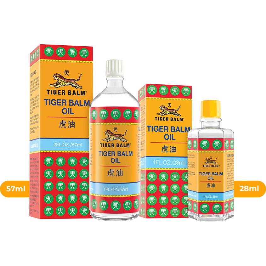 Dầu nóng xoa bóp / massage con cọp / hổ Tiger Balm oil (Singapore) - Giảm đau cơ, đau lưng, trật khớp, bầm tím, bong gân