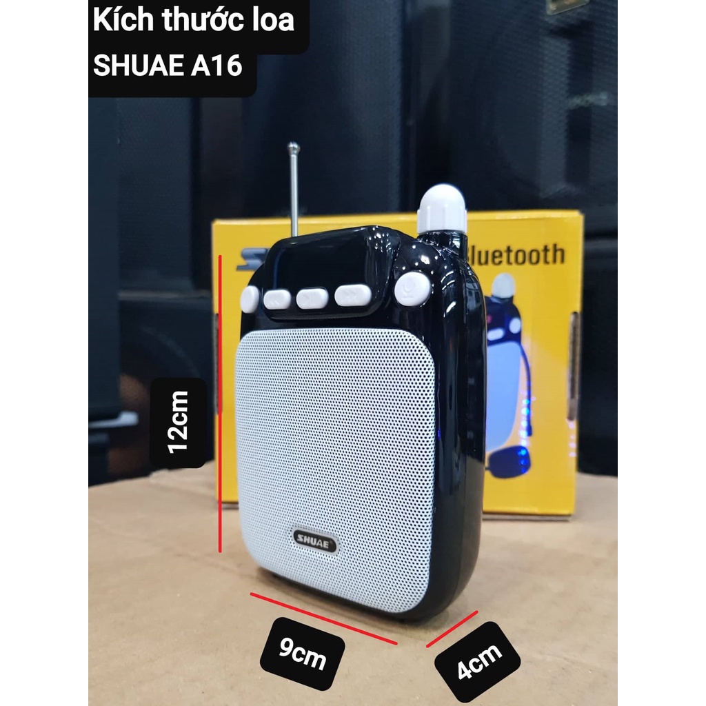 Loa trợ giảng SHUAE A16: Có micro đeo tai, công suất 5W, âm thanh to, Chức năng Bluetooth, USB...