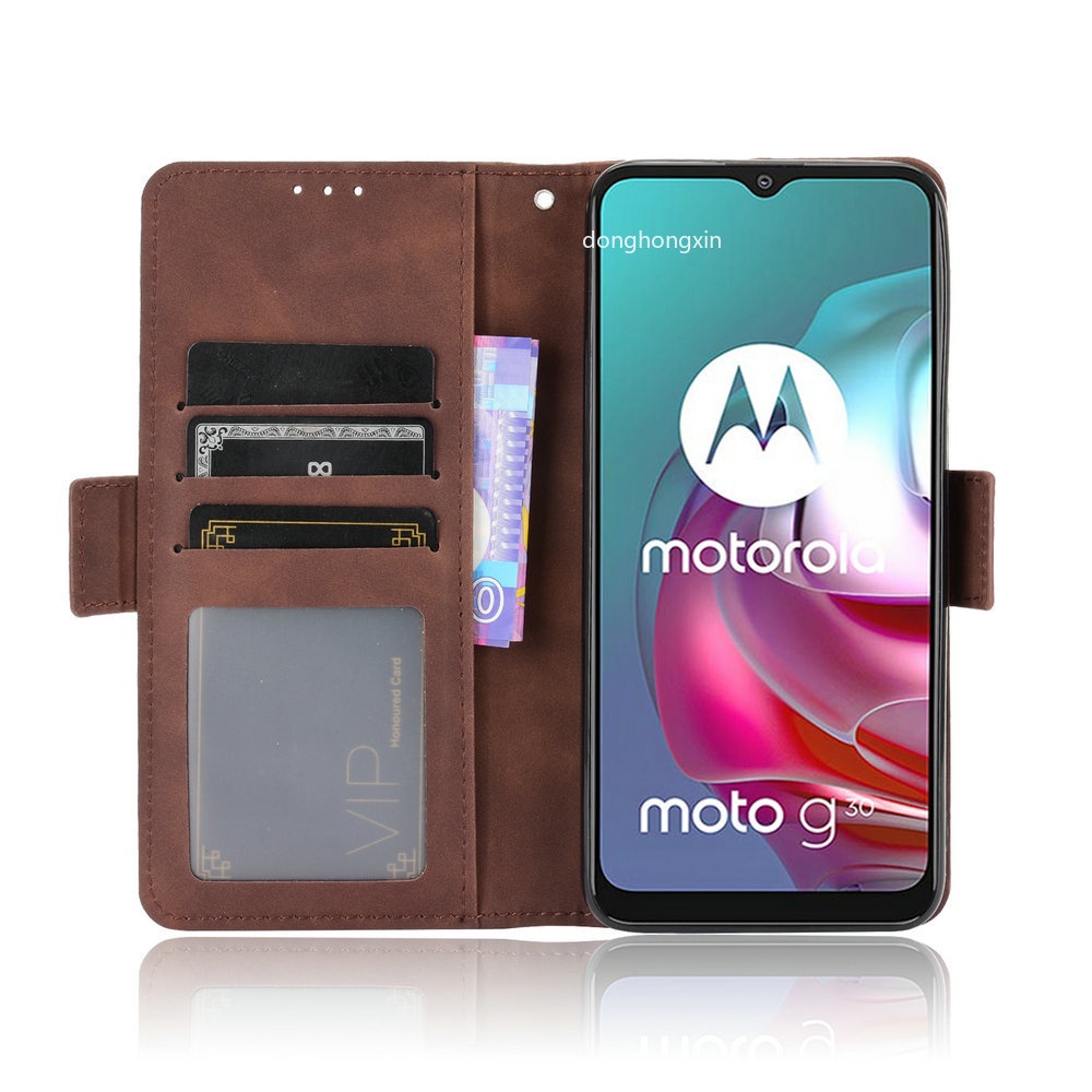 Ốp Điện Thoại Da Có Ngăn Đựng Thẻ Cho Motorola Moto G30 G22 E40 G200 G41 50 51 G71 G20 G31 G60 G10 G100 G 30 G52 E 20 G60S
