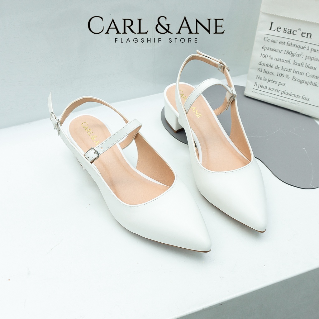 Carl &amp; Ane Giày cao gót mũi nhọn thanh lịch cao 3,5cm màu đen - CL023