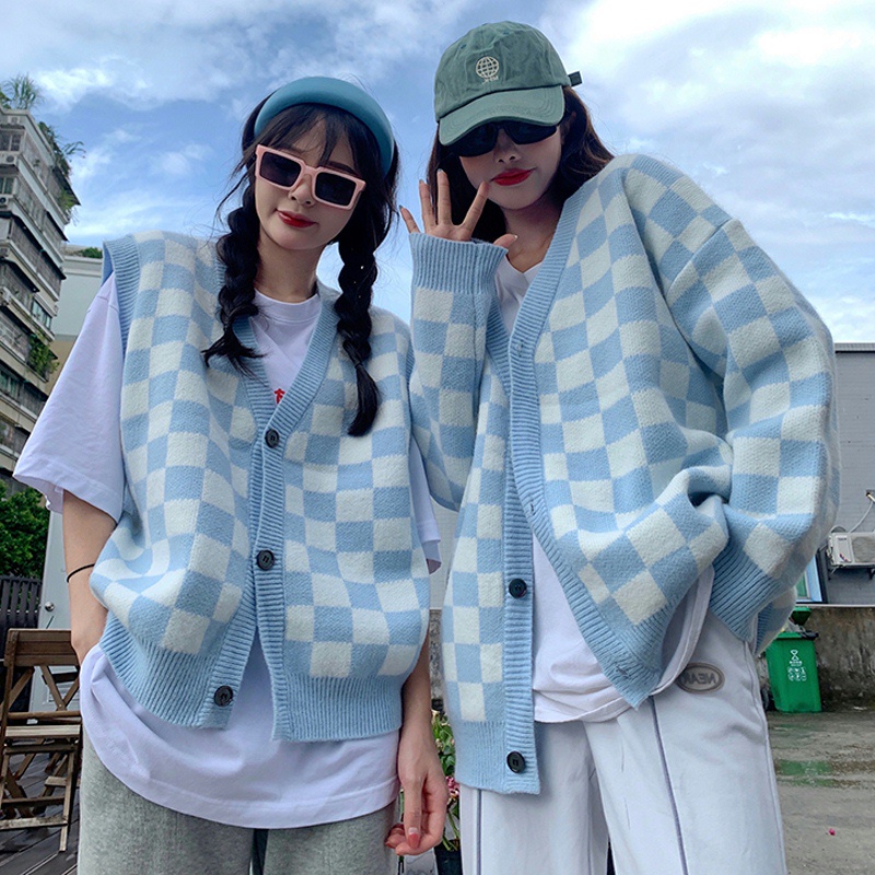 Áo khoác Cardigan dệt kim cổ chữ V dáng rộng phong cách Retro thời trang xuân đông 2021 cho nữ