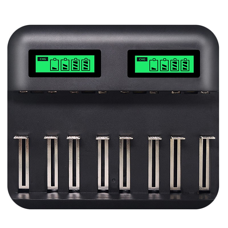 8 Slots Lcd Display Usb Smart Battery Charger For Aa Aaa Sc C D Size