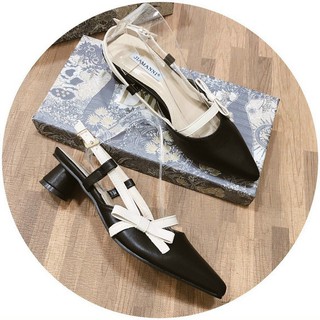 Giày sandal nữ nơ cạnh gót trụ