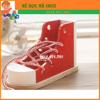 [LOẠI TO] Giày gỗ tập xỏ dây - thực hành cuộc sống