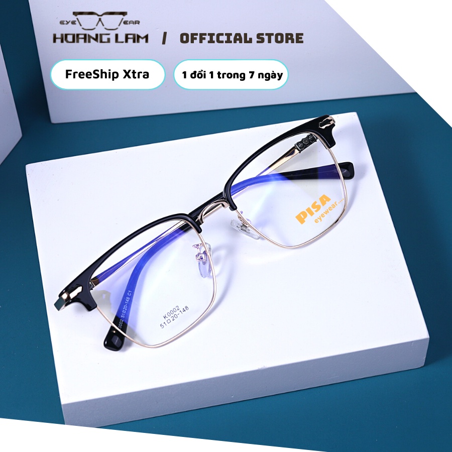 Gọng Kính Cận Vuông Clubmaster K0002 Nam Nữ Hoàng Lâm ,Gọng Kính phong cách Hàn Quốc