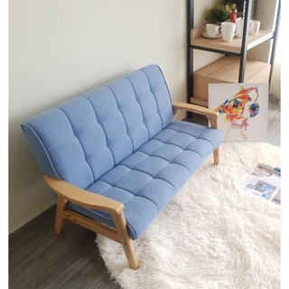 Ghế sofa tay gỗ trẻ em BNS8010-2P  Ghế đôi -Xanh dương