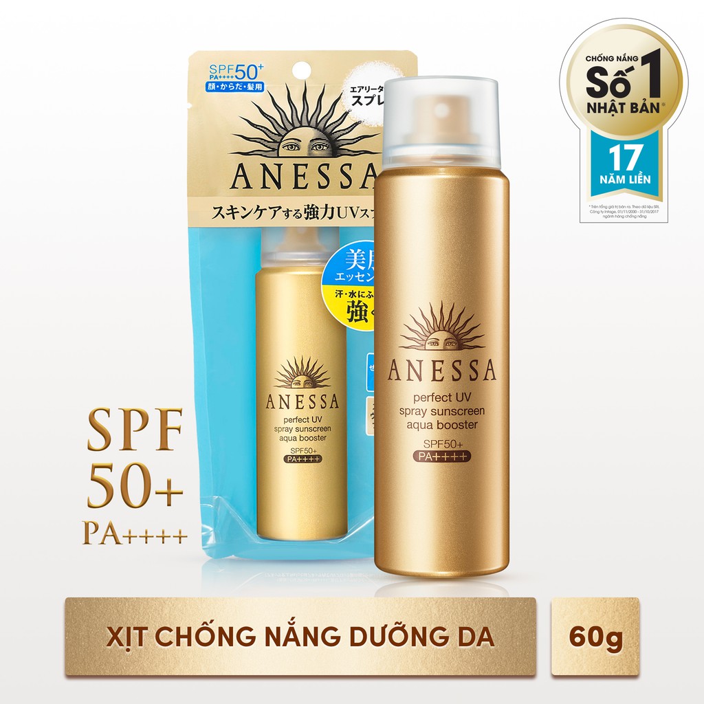 Chống Nắng Dạng Xịt Anessa Perfect UV Spray Sunscreen Aqua Booster SPF 50+, PA++++