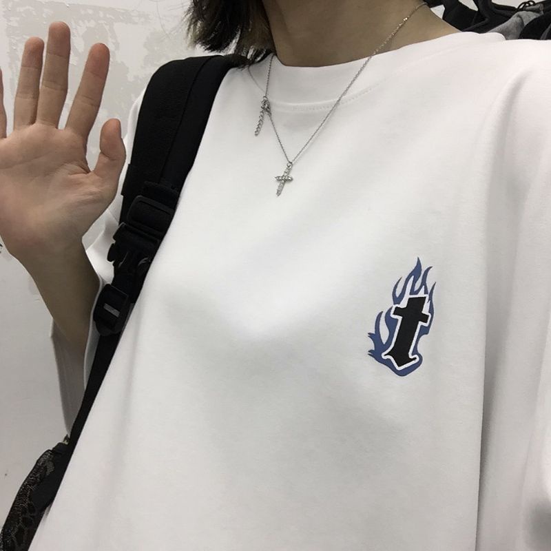 Áo thun tay lỡ nam nữ, áo phông unisex form rộng chất cotton mát mịn thấm hút mồ hôi in hình Chữ T | BigBuy360 - bigbuy360.vn