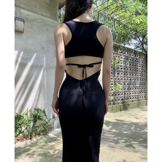 Đầm body dáng dài ba lỗ khoét lưng cột dây sexy cá tính FIRE.VN1