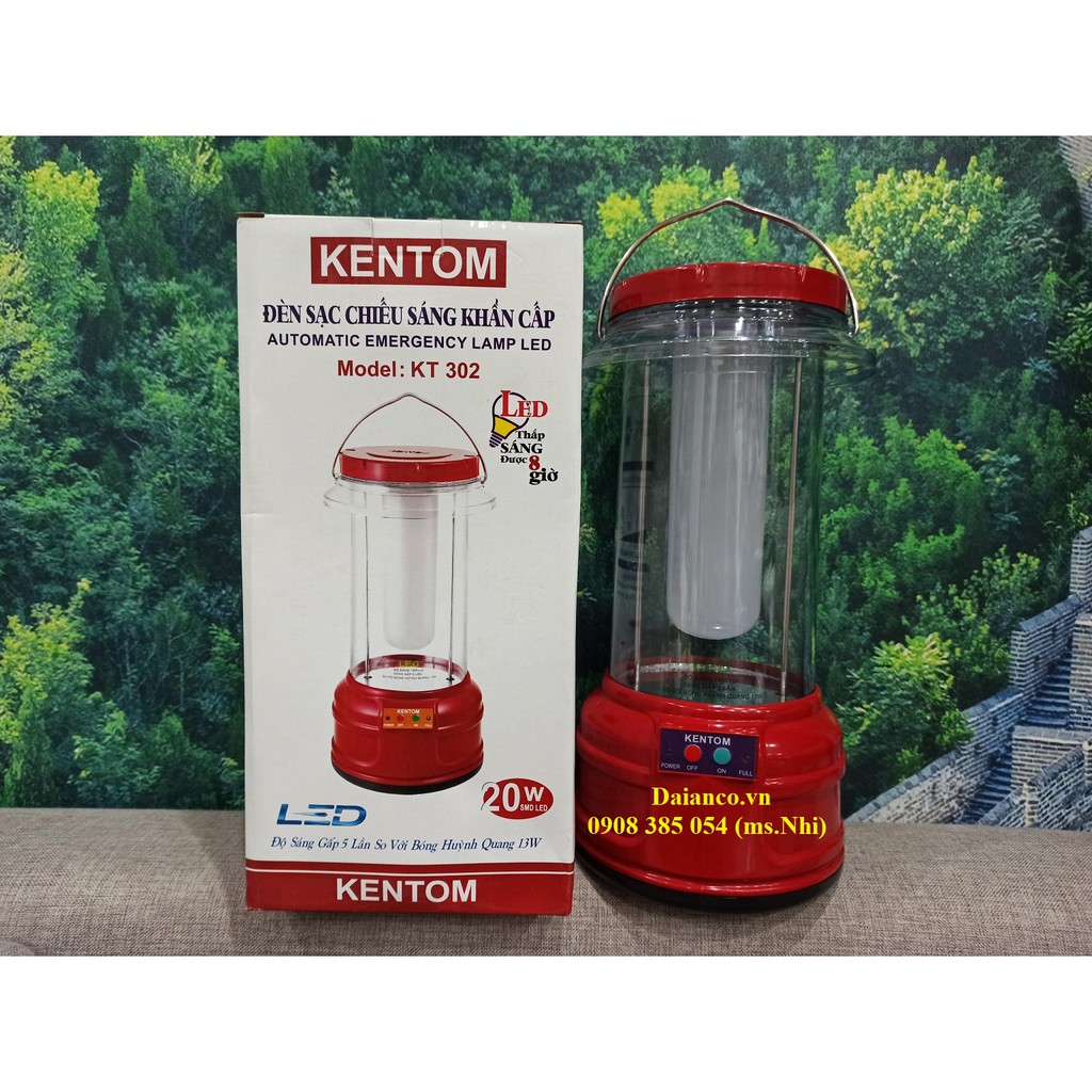 KHUYẾN MÃI Đèn sạc chiếu sáng khẩn cấp kentom KT302- Hình thật, hàng sẵn