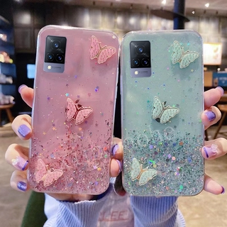 Ốp điện thoại VIVO V21 5G Bướm Mềm Trong Suốt Bling Lấp Lánh Vỏ VIVO V21 2021