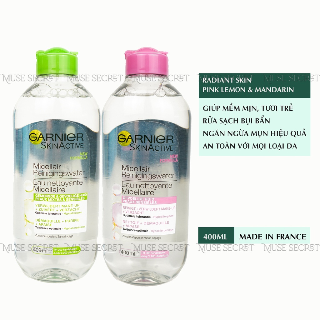 [Quà Tặng Khẩu Trang] Nước Tẩy Trang Garnier - Micellar Skinactive Cleansing Water Làm Sạch Sâu Cho Mọi Loại Da 400ml | BigBuy360 - bigbuy360.vn