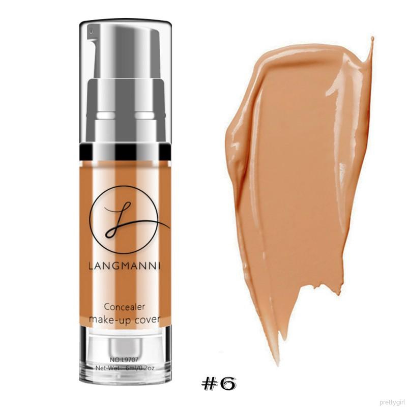[Hàng mới về] Kem che khuyết điểm dạng lỏng chống thấm nước lâu trôi 6ml thương hiệu Langmanni 6 màu tùy chọn | BigBuy360 - bigbuy360.vn