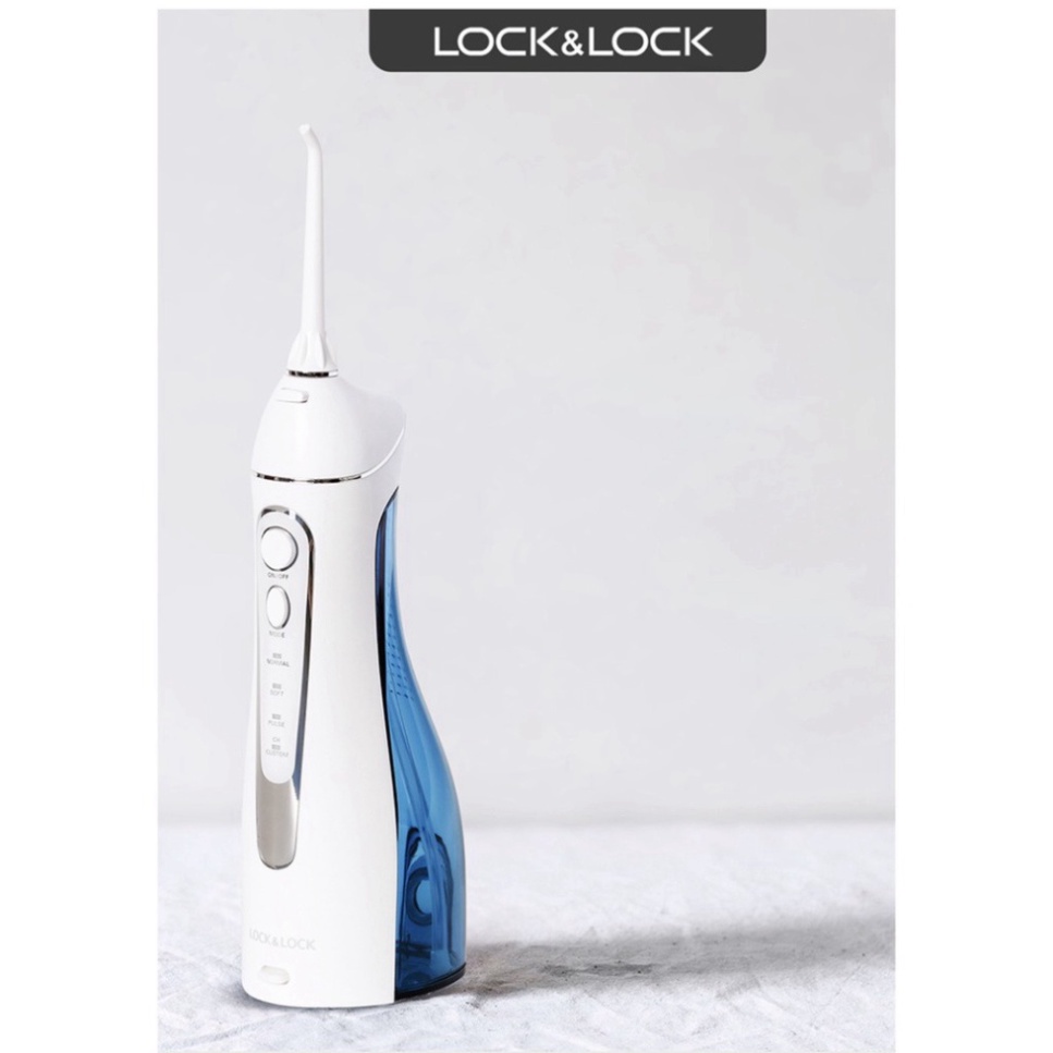 Tăm nước Lock&amp;Lock không dây Irrigator ENR156BLU 4 chế độ, dễ sử dụng, làm sạch kẽ răng, chính hãng bảo hành 12 tháng