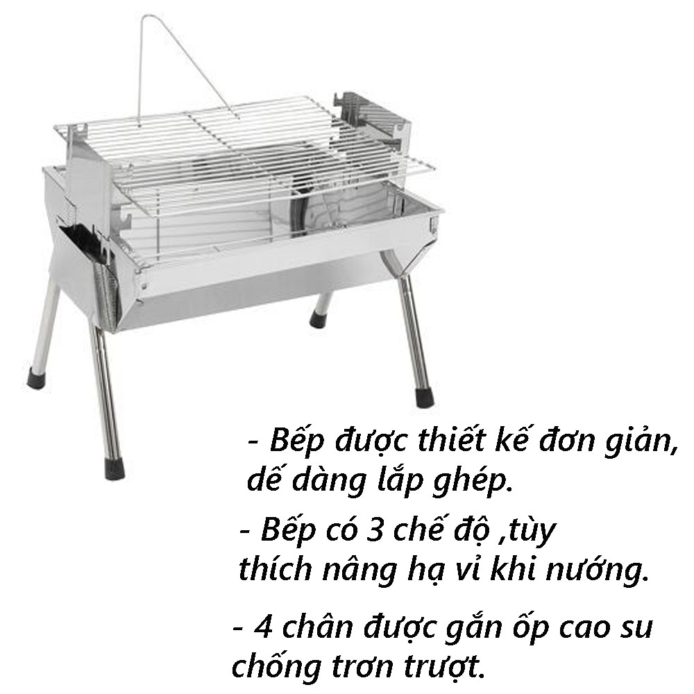 Bếp Nướng Than Hoa Nâng Hạ Vỉ 3 Chế độ Chất Liệu Inox 430 Không Han gỉ Hàng loại 1 được phấn phối bởi ducstore