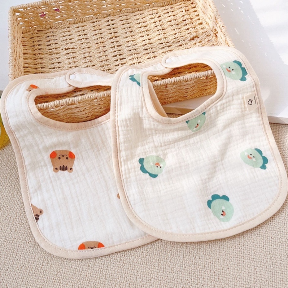 Yếm vuông xô muslin cao cấp cho bé trai bé gái cao cấp thoáng khí và thấm hút tốt Yv01