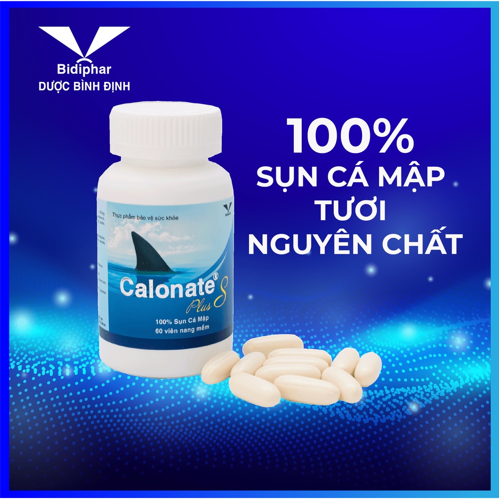 Calonates Plus- Sụn Cá Mập Nguyên Chất 750mg - Lọ 60 Viên