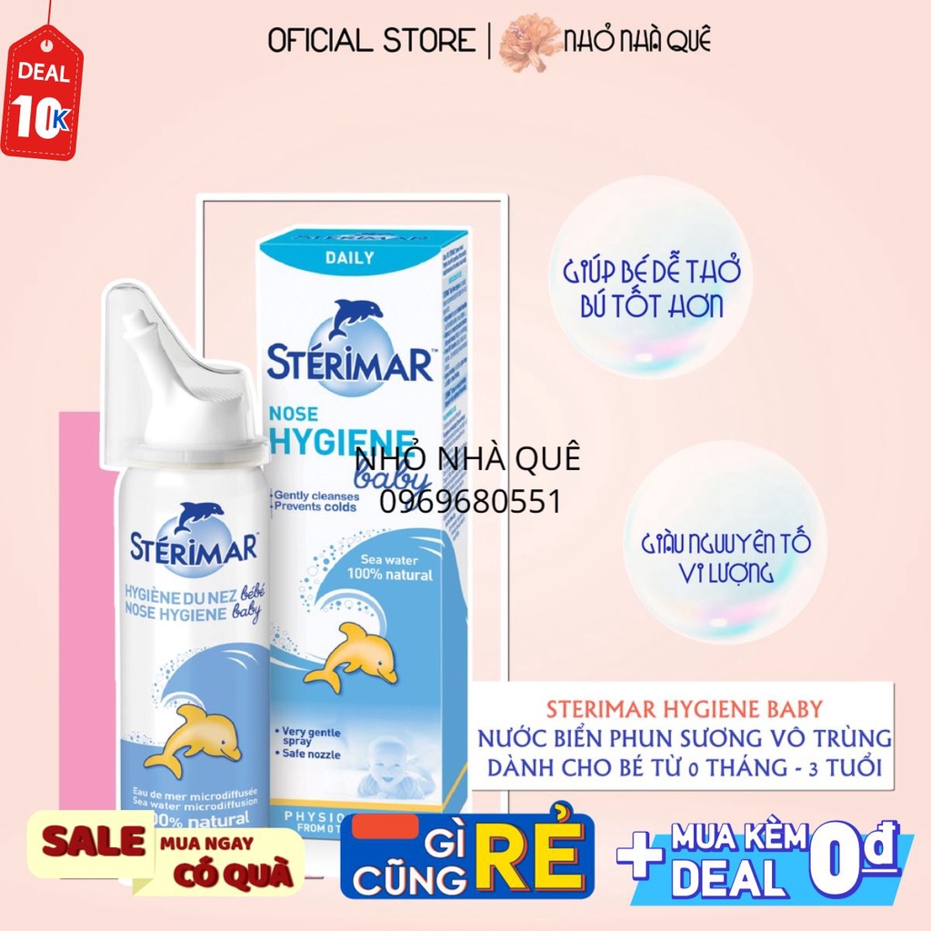 XỊT VỆ SINH MŨI CON CÁ HEO PHÁP CHO CẢ GIA ĐÌNH-DÙNG ĐƯỢC CHO BÀ BẦU VÀ TRẺ SƠ SINH STERIMAR