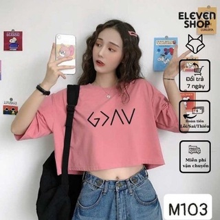 Áo thun nữ Croptop siêu xinh, vải cotton dày dặn thấm hút mồ hôi siêu mát
