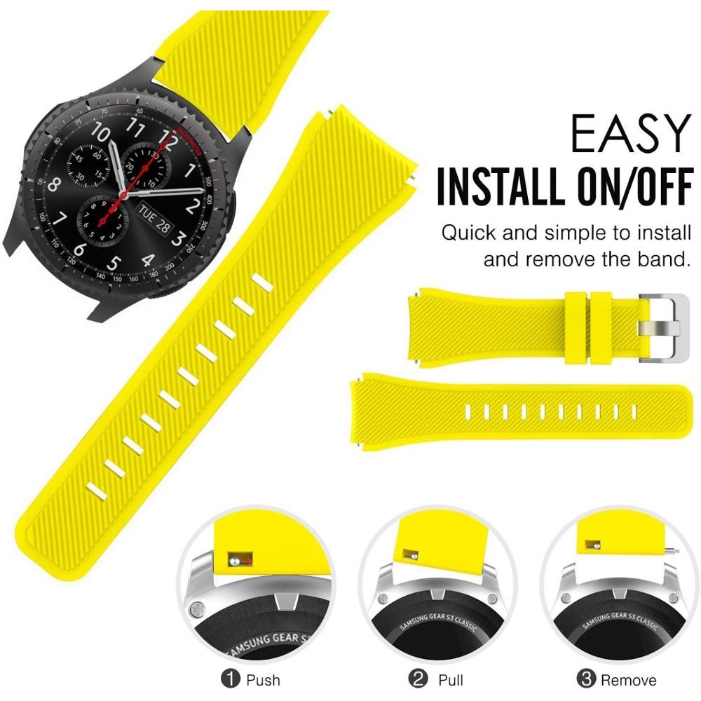 Dây Đeo Thay Thế Bằng Silicone Cao Su Mềm 22mm Cho Samsung Galaxy Watch Band 46mm/S3