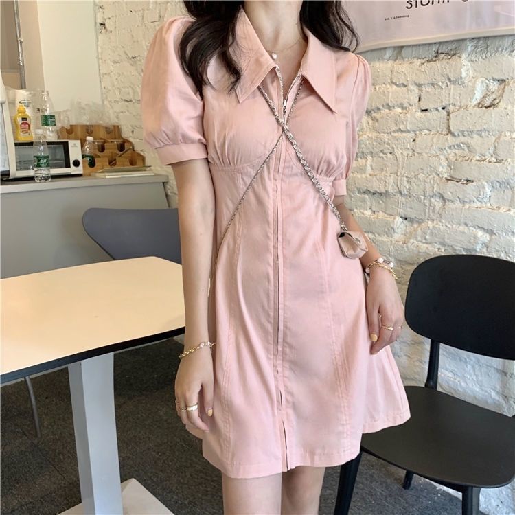 Đầm POLO Tay Phồng Ngắn In Hình Hoa Chuông Phong Cách Mùa Hè Phong Cách Mới Cho Nữ