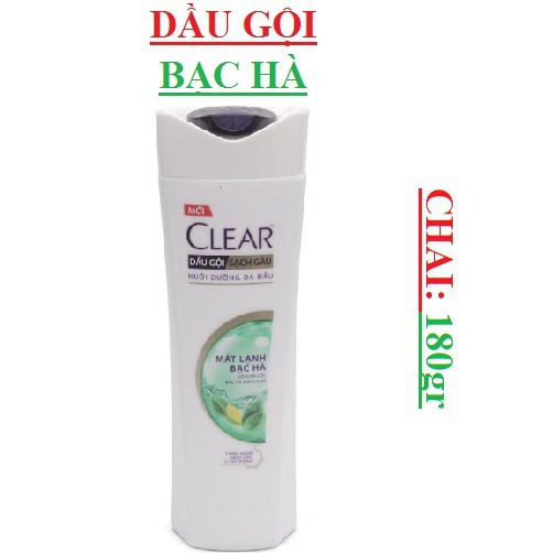 Dầu gội Clear mát lạnh bạc hà 180g date t11/2022