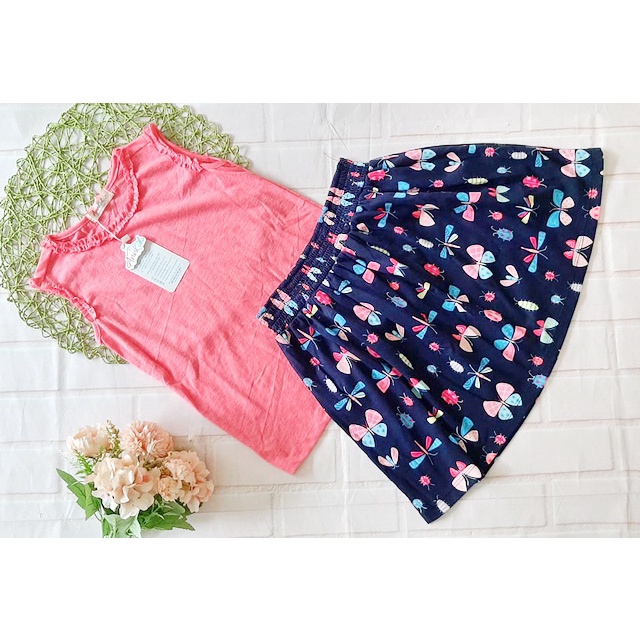 17-20kg Set áo váy cotton hàng xuất cho bé gái