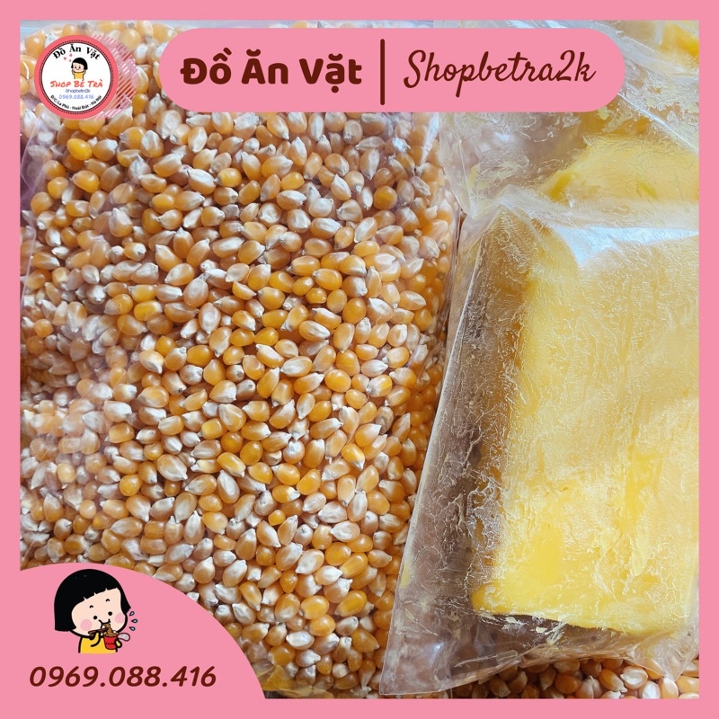 Set 1kg ngô Mỹ + 300gr bơ nổ bỏng