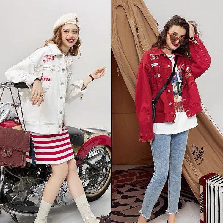 ✜Áo khoác Denim tay dài phong cách Hàn Quốc thời trang mùa thu dành cho nữ 2021 | BigBuy360 - bigbuy360.vn