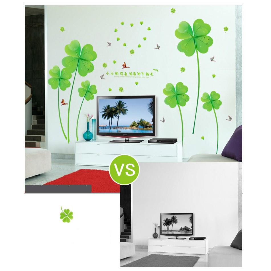 Decal dán tường Cỏ 4 lá - DH029 - PVC vinyl